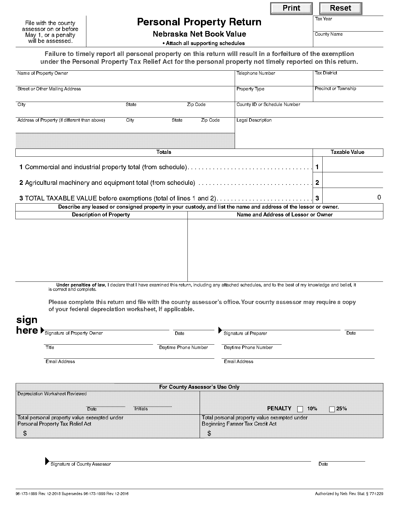 storage lien form for nebraska